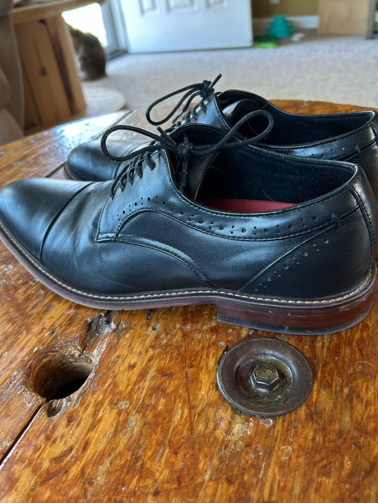 Stacy Adams Maddox Cap Toe Oxford - Black with Brown Sole main image 4
